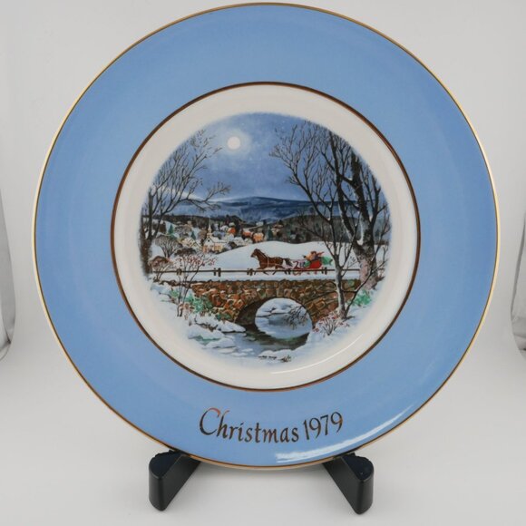 Set Of 3 Enoch Wedgwood Avon Christmas Plates 1978 1979 1980 Editions VTG - Picture 3 of 6